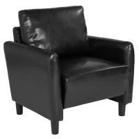 Flash Furniture SL-SF919-1-BLK-GG Candler Park Upholstered Chair in Black Leather 